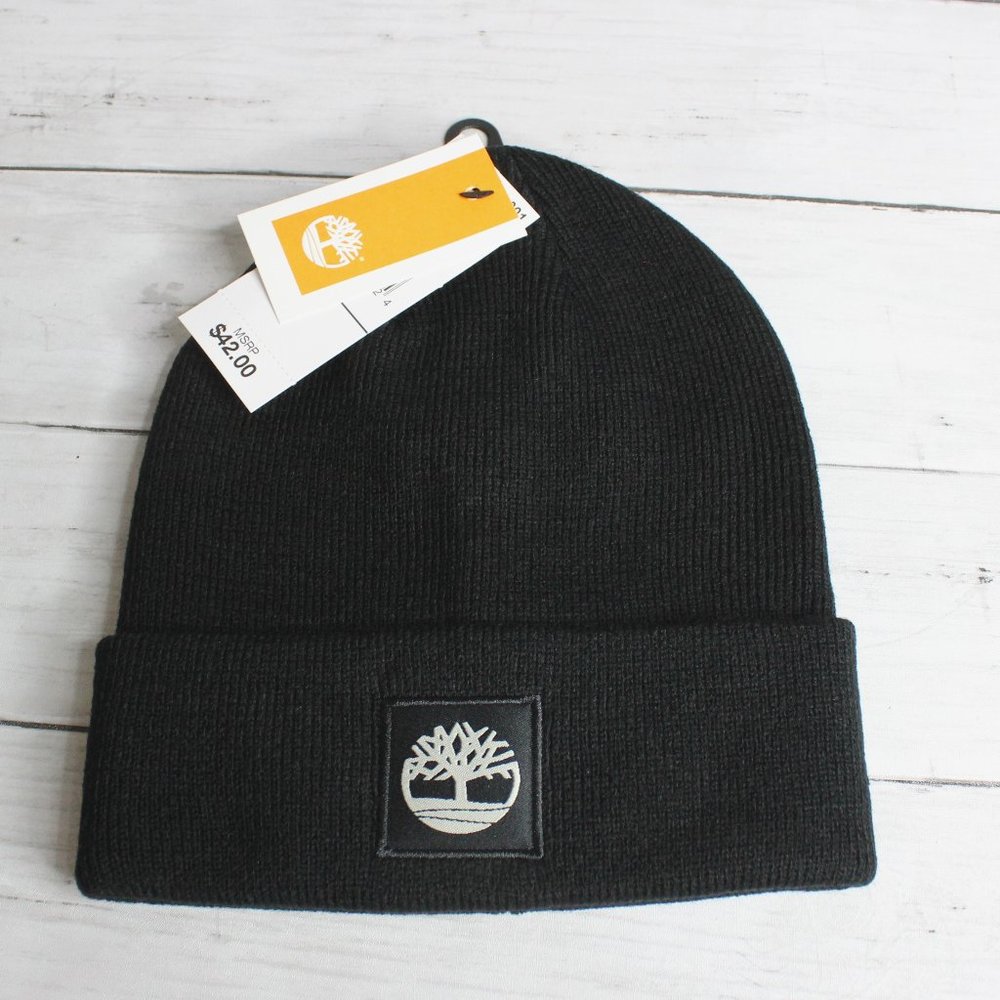 Timberland Men's Winter Ski Skull Hat Beanie Knit One Size Black